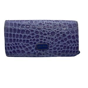 Authentic Pre-owned Folli Follie Purple Patent Leather Long Designer Wallet